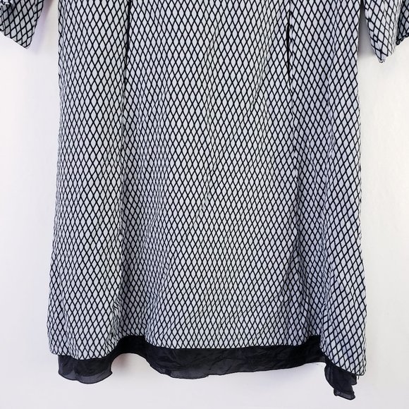 Marc Jacobs Black/Grey Lattice Print Dress sz 6 - Picture 4 of 13